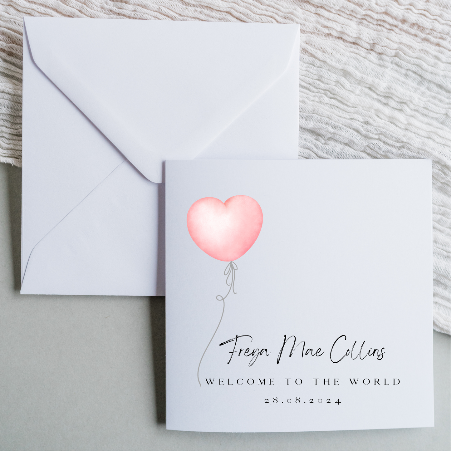 New Baby - Red Heart Balloon