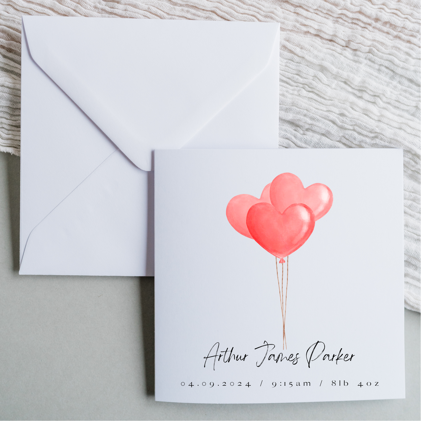 New Baby - Red Heart Balloon Bunch
