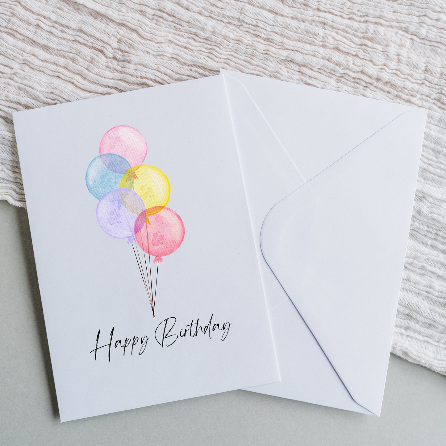 Happy Birthday - Water Colour Balloons A