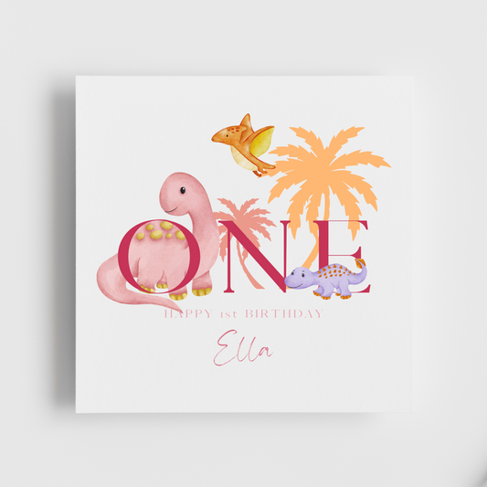 BIRTHDAY -PINK DINOSAUR