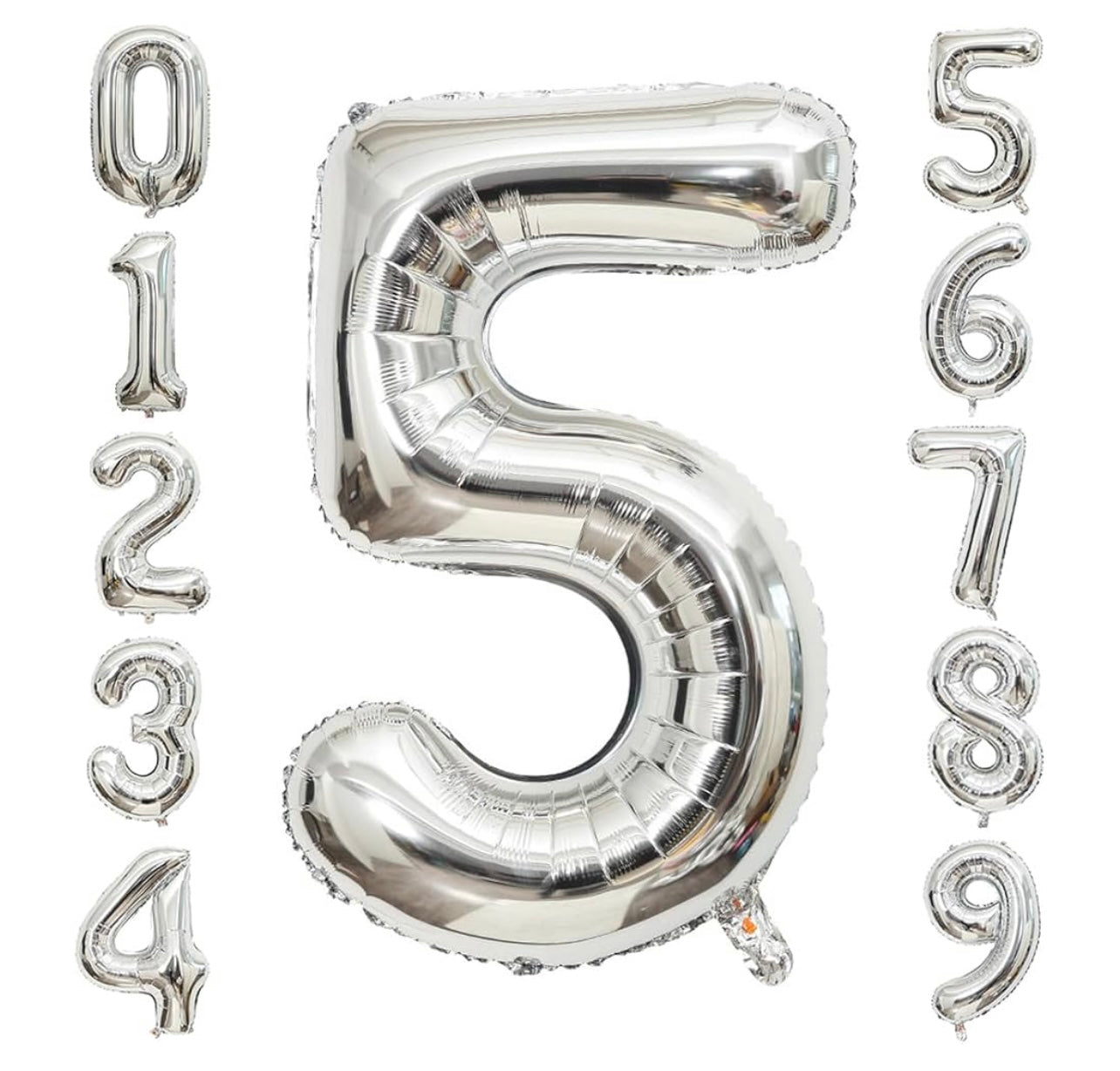 Silver Foil Number Balloon 34"