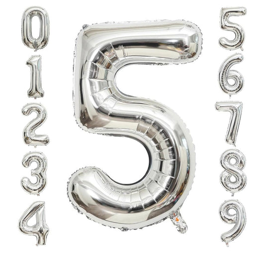Silver Foil Number Balloon 34"