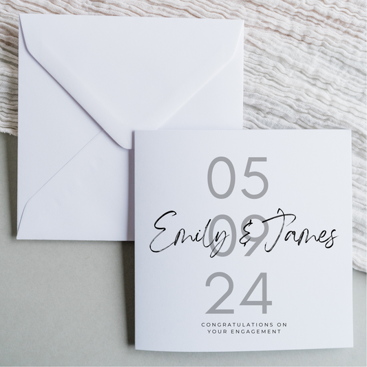 Engagement Cards - Names & Dates