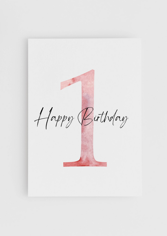 Birthday Today - Pink Numbers