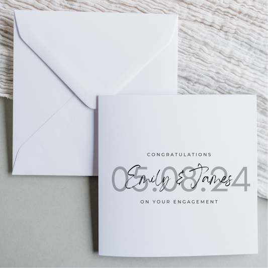 Engagement Cards - Names & Dates