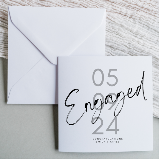 Engagement Cards - Engaged with Date