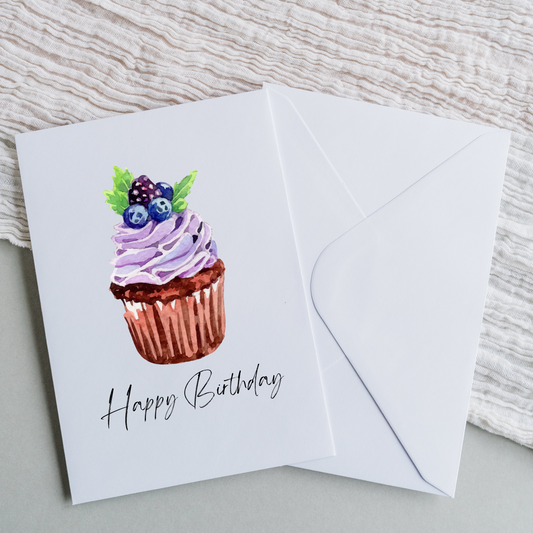 Happy Birthday - Blueberry Cup Cake
