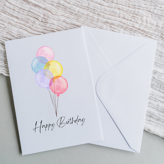 Happy Birthday - Water Colour Balloons A