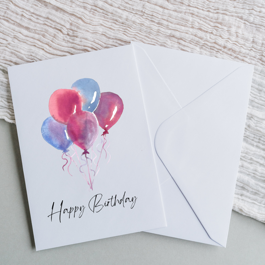 Happy Birthday - Water Colour Balloons B