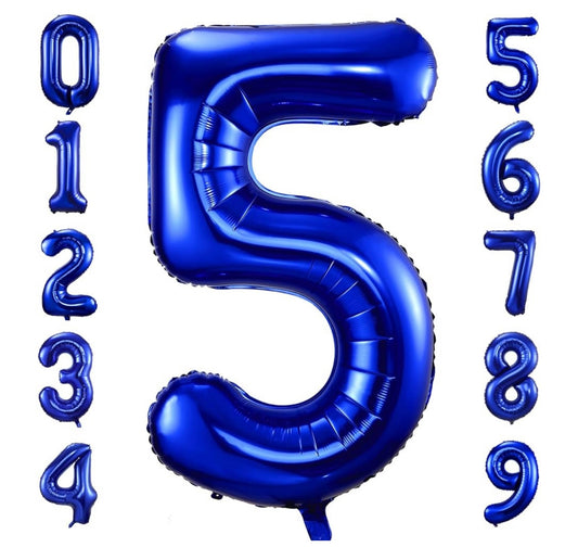 Blue Foil Number Balloon 34"