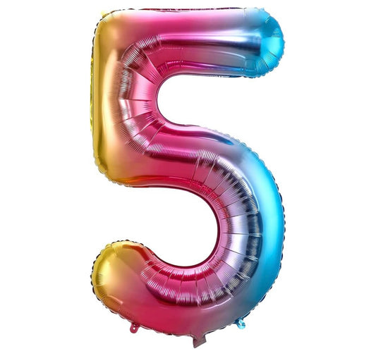 Rainbow Foil Number Balloon 34"