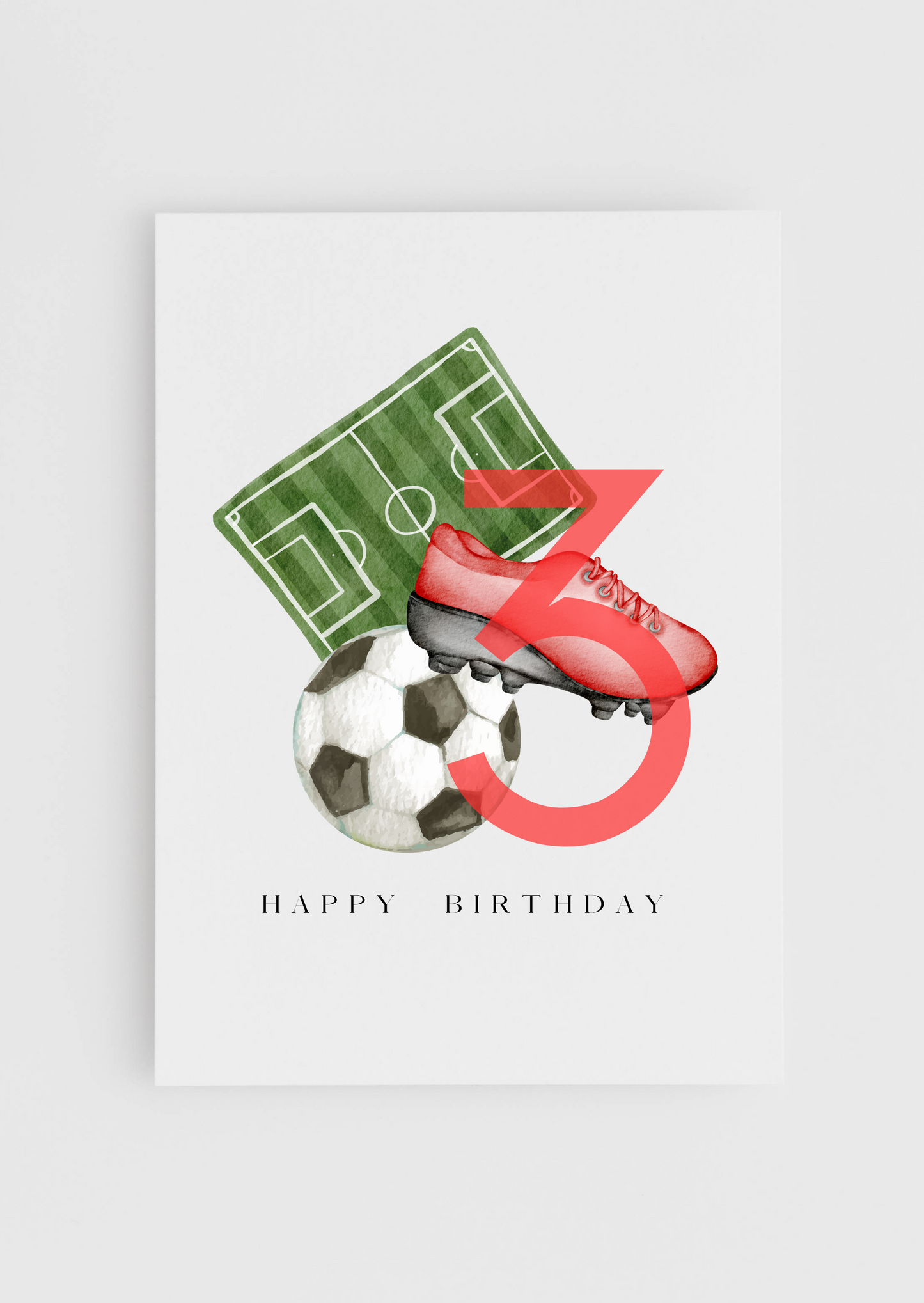Birthday - Red Football A6