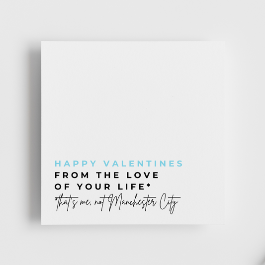 Manchester City Valentines Card Man City Theme Card Man City Valentines day card for him football valentines Card